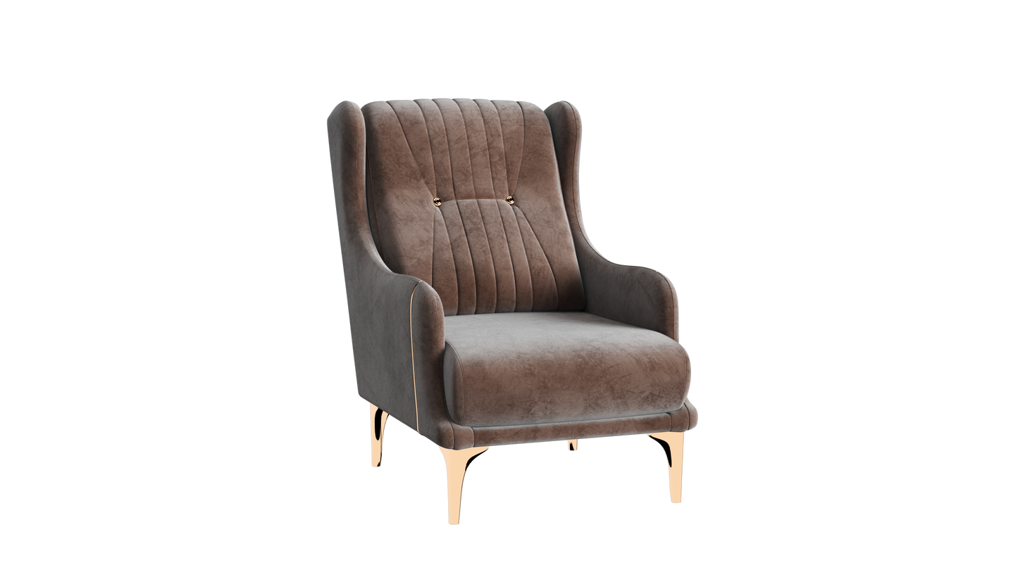 Angel Upholstered Accent Armchair Brown