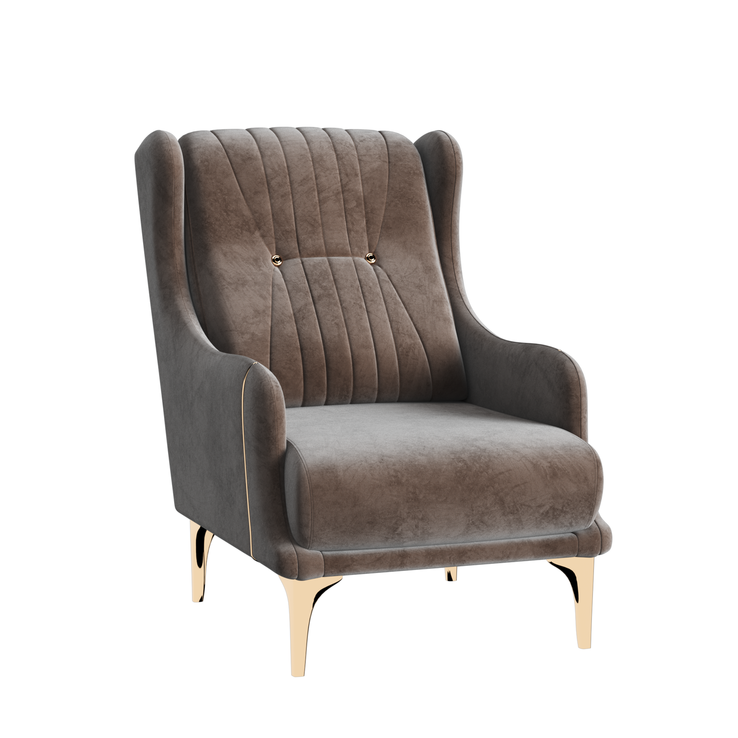 Angel Upholstered Accent Armchair Brown