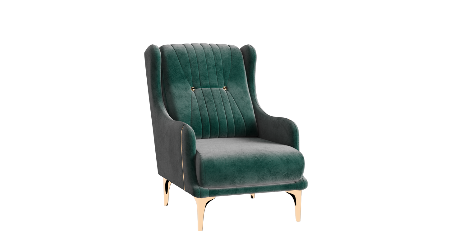 Angel Upholstered Accent Armchair Green