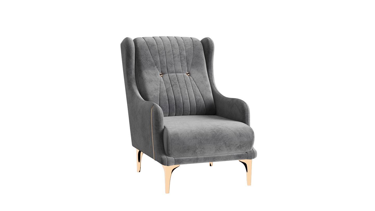 Angel Upholstered Accent Armchair Grey