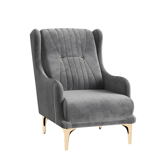 Angel Upholstered Accent Armchair Grey