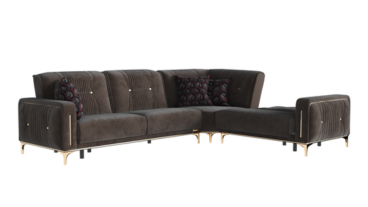 Angel Upholstered Convertible Sectional with Storage Brown