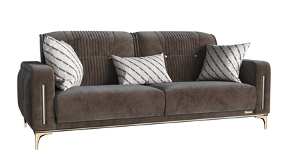 Angel Upholstered Convertible Sofabed with Storage Brown