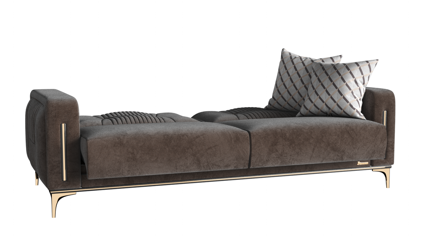 Angel Upholstered Convertible Sofabed with Storage Brown