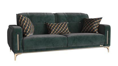 Angel Upholstered Convertible Sofabed with Storage Green