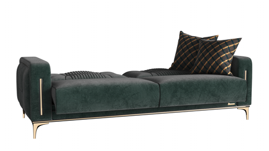 Angel Upholstered Convertible Sofabed with Storage Green