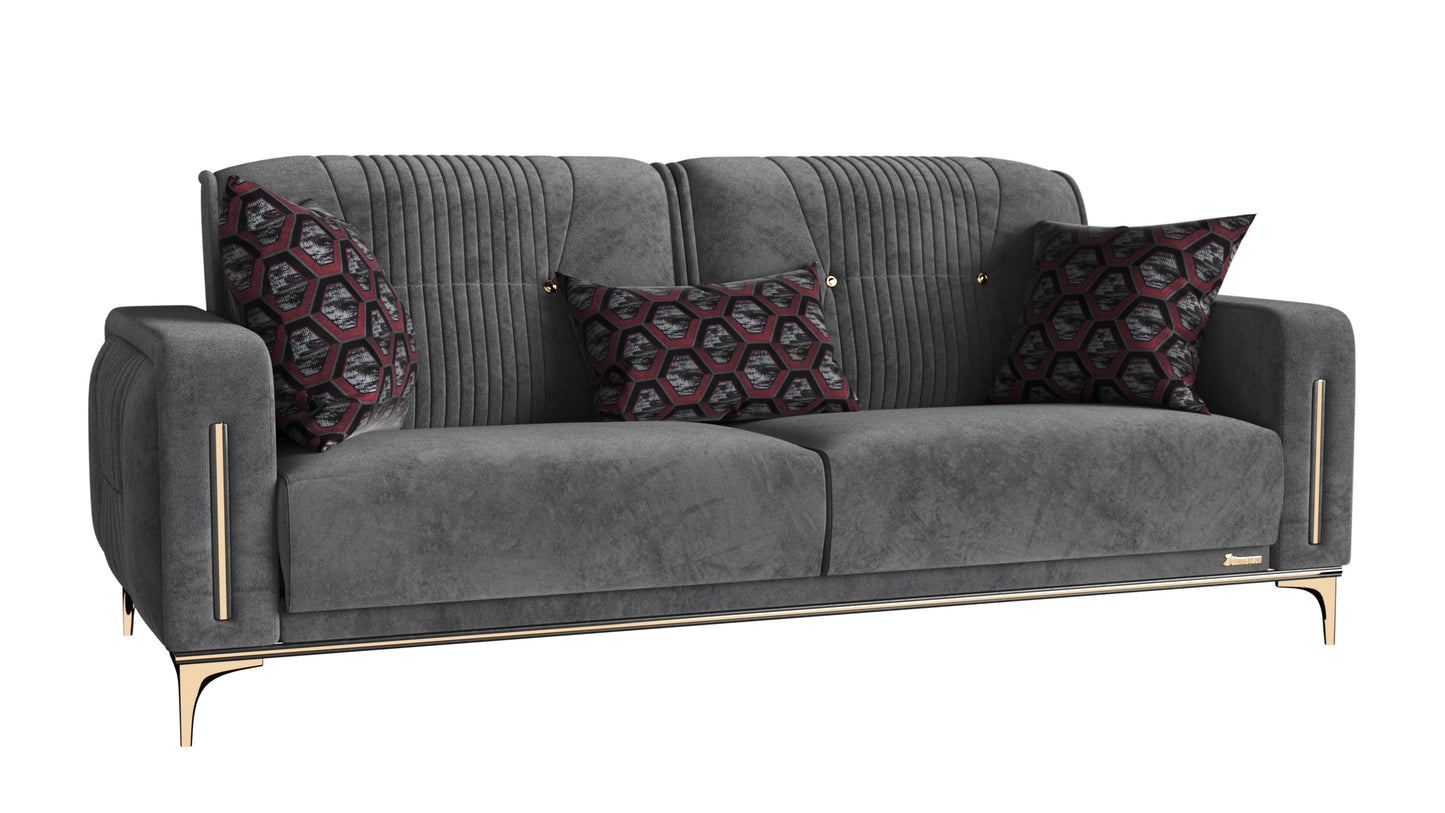 Angel Upholstered Convertible Sofabed with Storage Grey