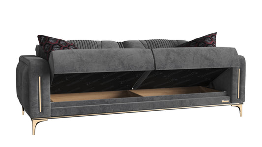 Angel Upholstered Convertible Sofabed with Storage Grey