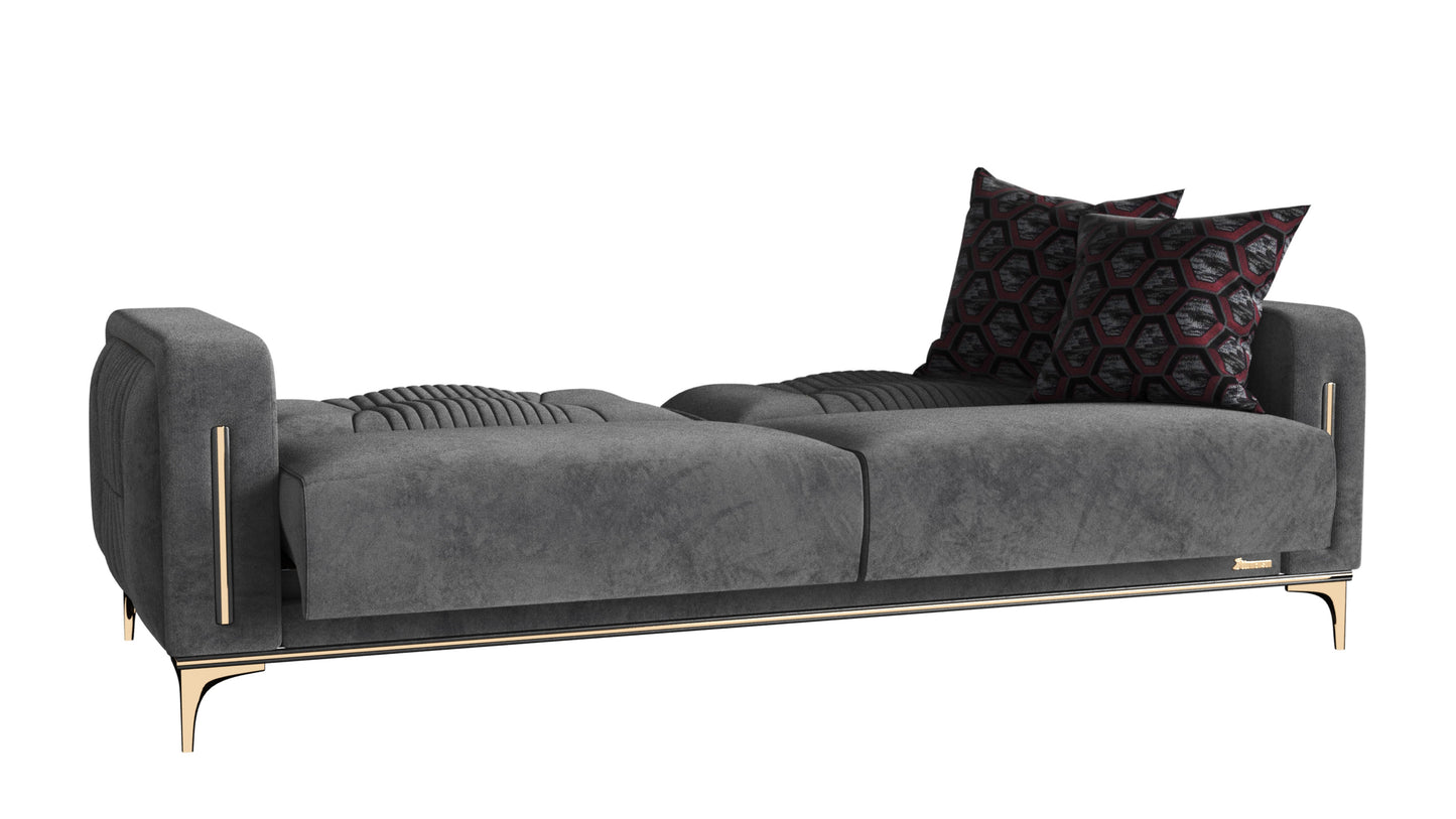 Angel Upholstered Convertible Sofabed with Storage Grey