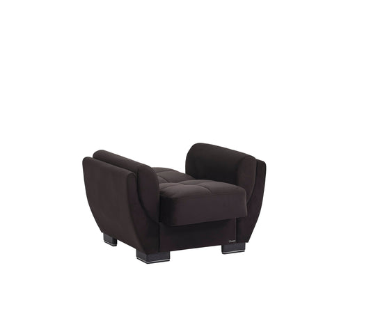 Armada Air Upholstered Convertible Armchair with Storage Black Microfiber