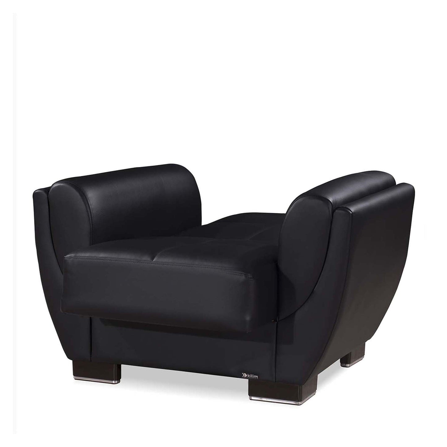 Armada Air Upholstered Convertible Armchair with Storage Black-PU