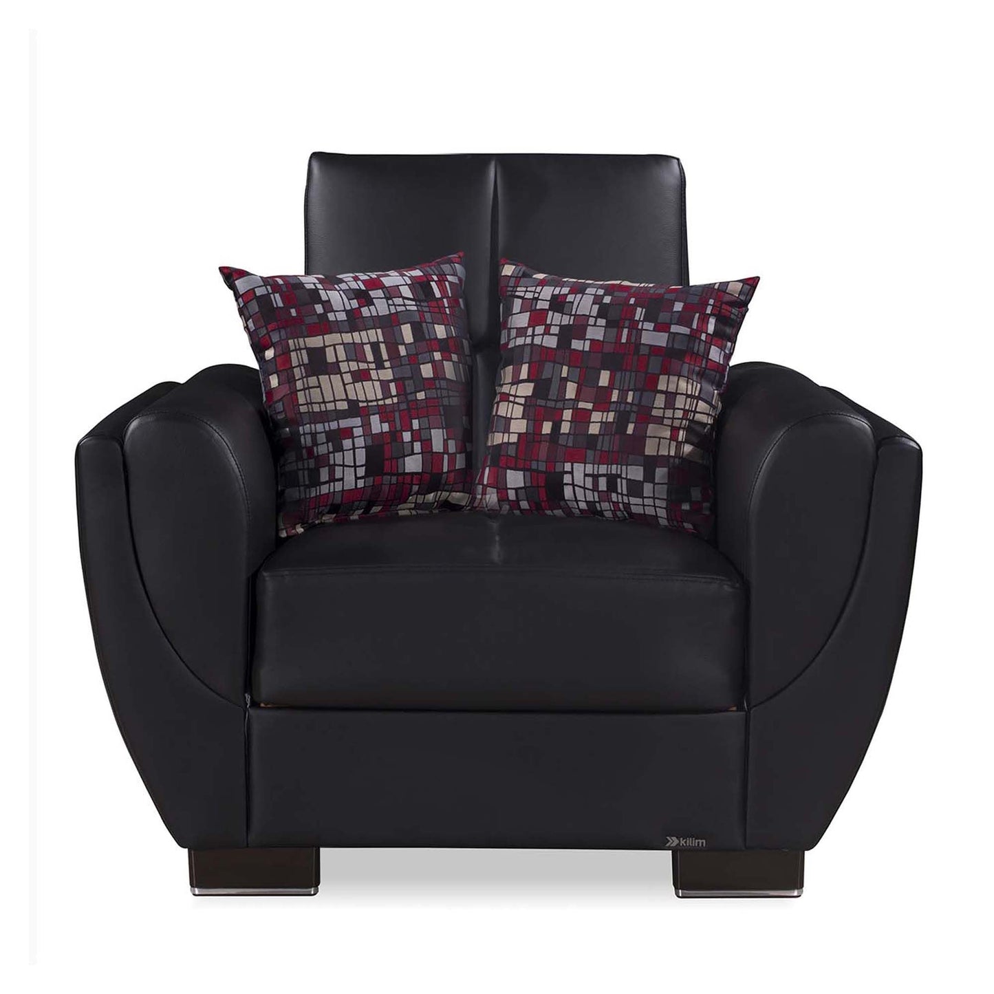 Armada Air Upholstered Convertible Armchair with Storage Black-PU