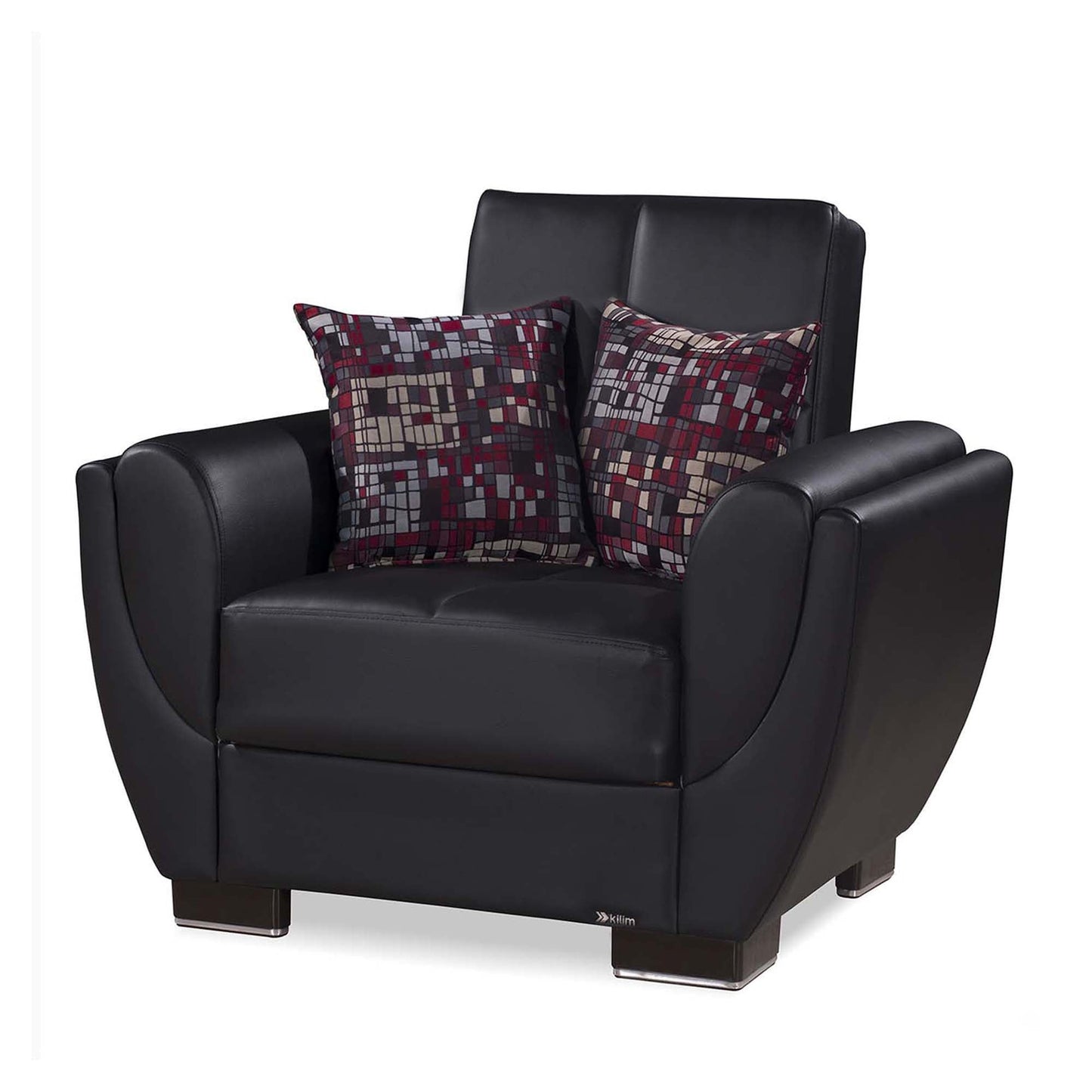 Armada Air Upholstered Convertible Armchair with Storage Black-PU