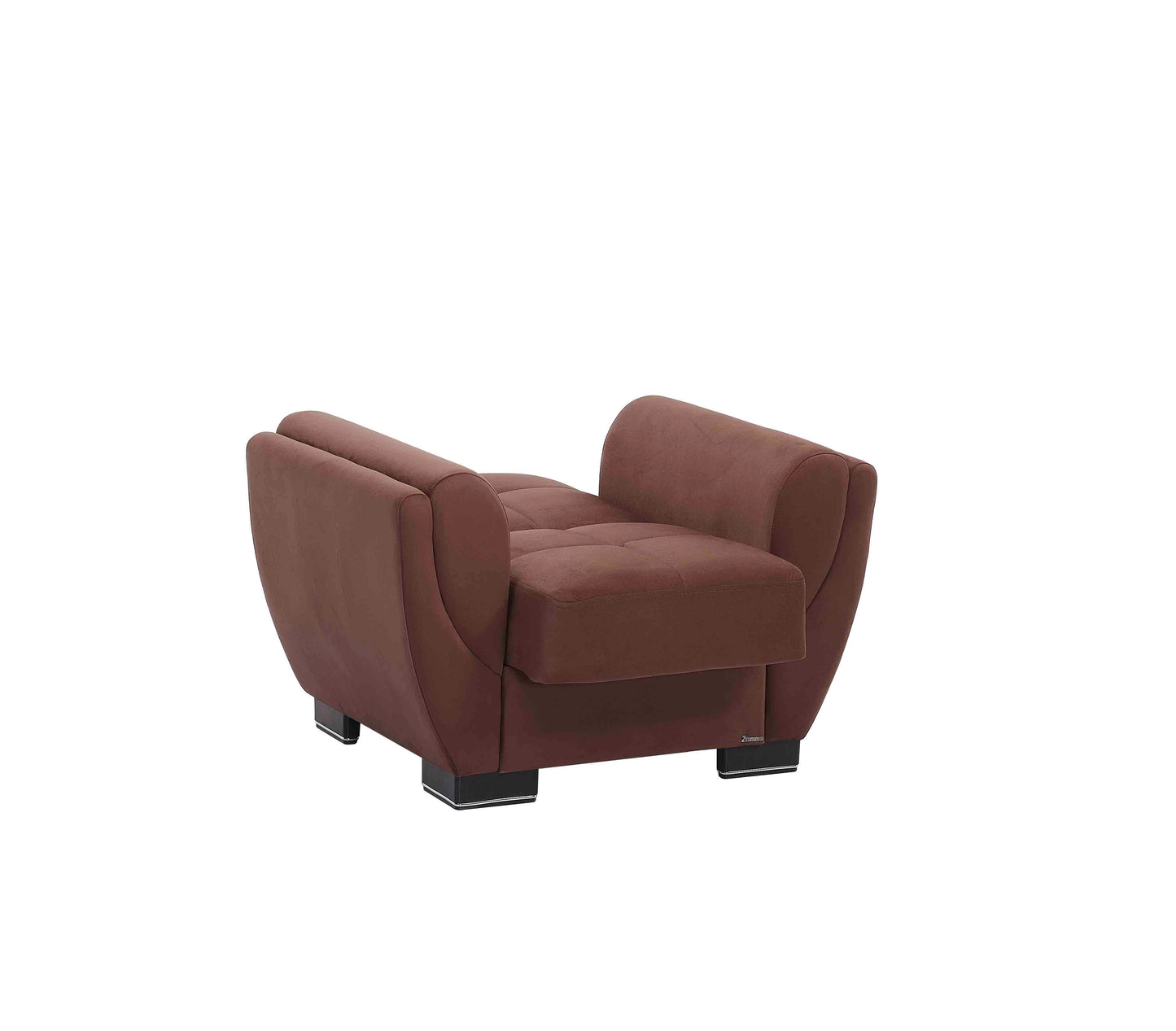 Armada Air Upholstered Convertible Armchair with Storage Brown Microfiber