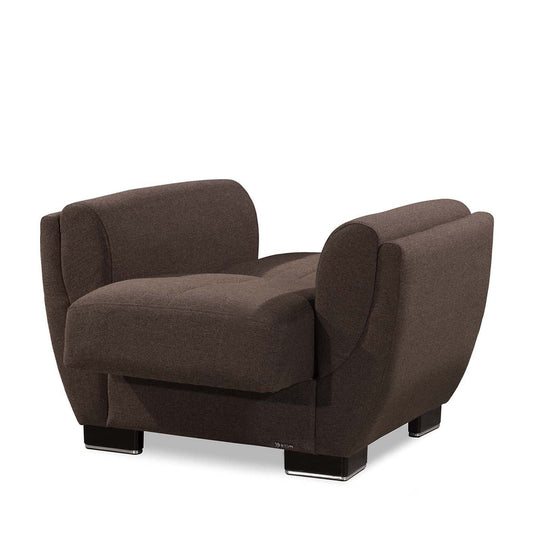 Armada Air Upholstered Convertible Armchair with Storage Brown Polyester