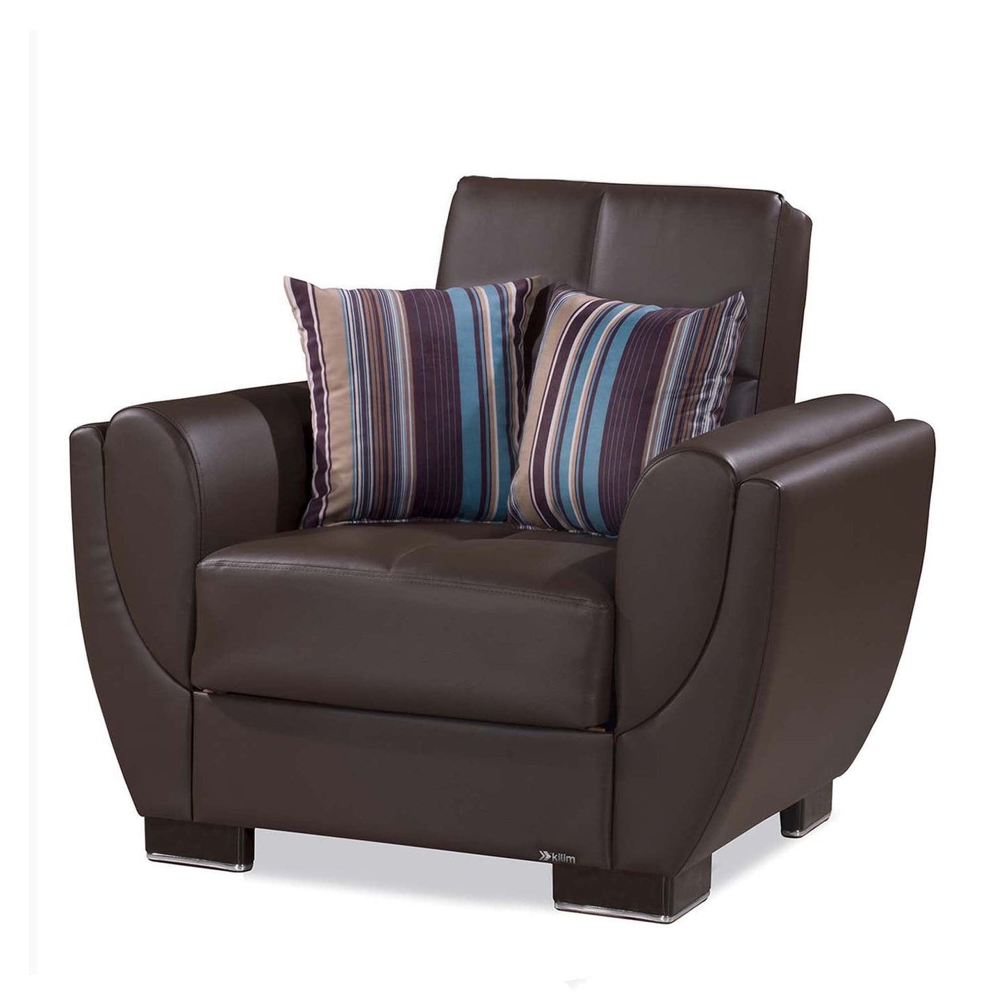 Armada Air Upholstered Convertible Armchair with Storage Brown-PU