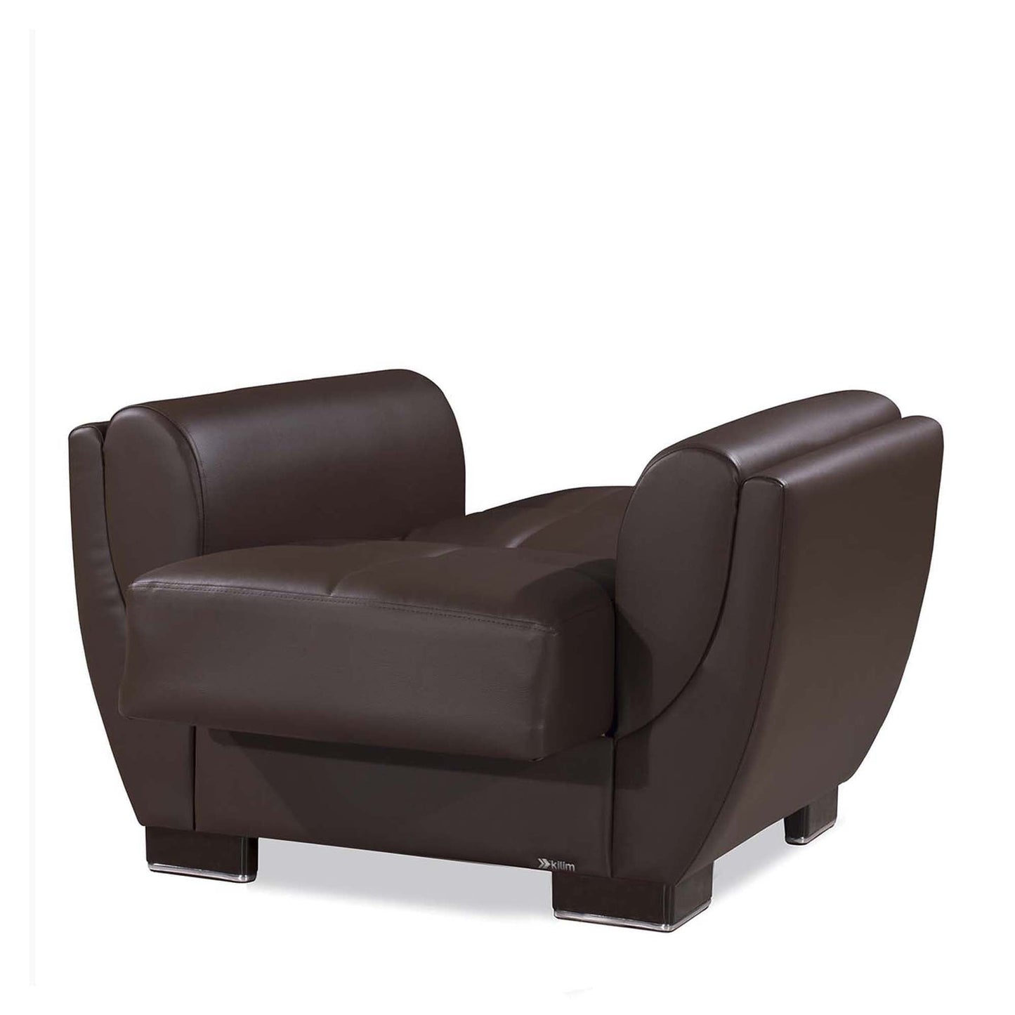 Armada Air Upholstered Convertible Armchair with Storage Brown-PU