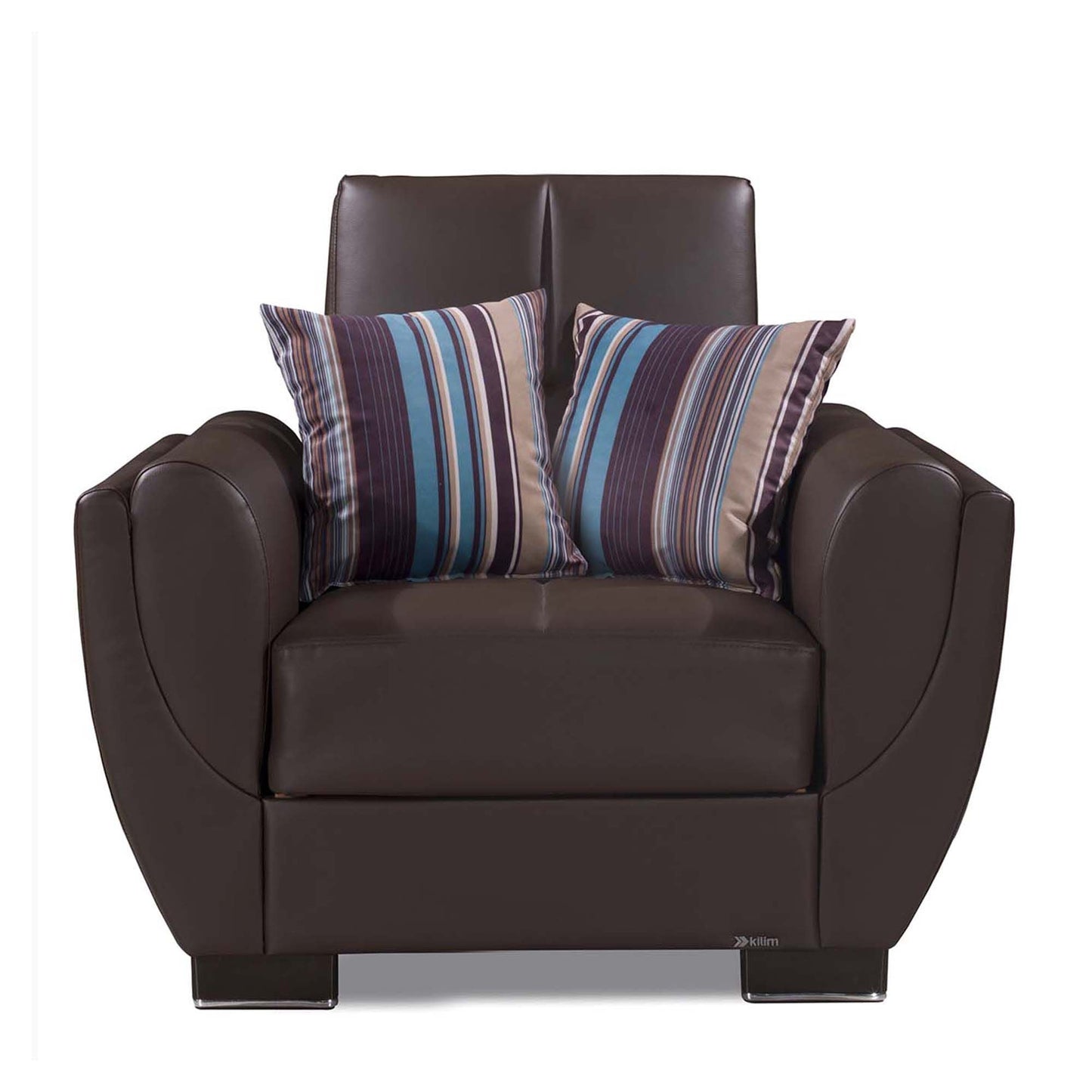 Armada Air Upholstered Convertible Armchair with Storage Brown-PU