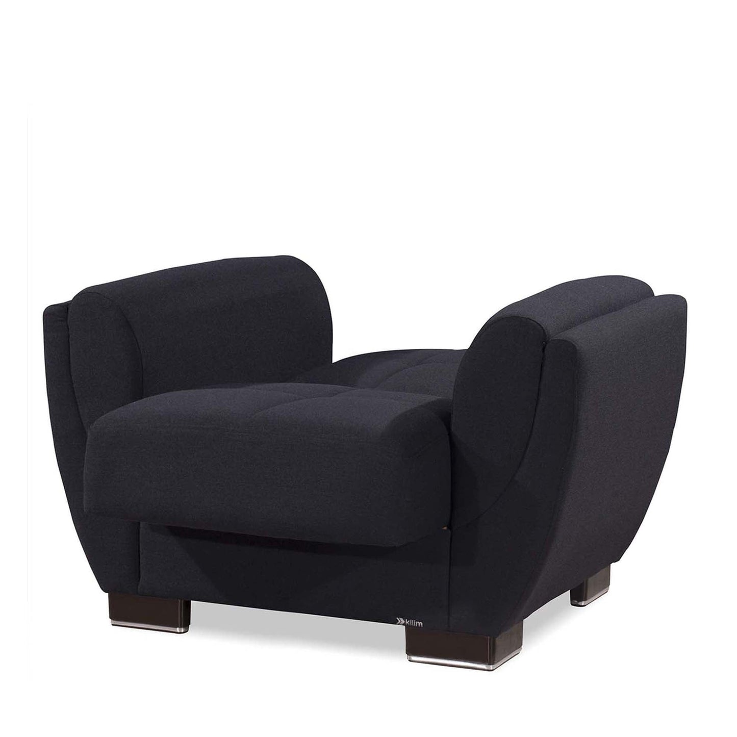 Armada Air Upholstered Convertible Armchair with Storage Dark Blue Polyester