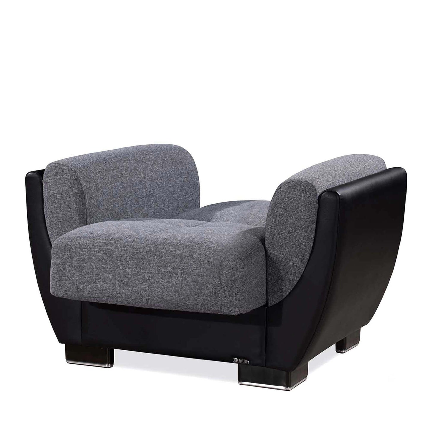 Armada Air Upholstered Convertible Armchair with Storage Grey/Black-PU Polyester