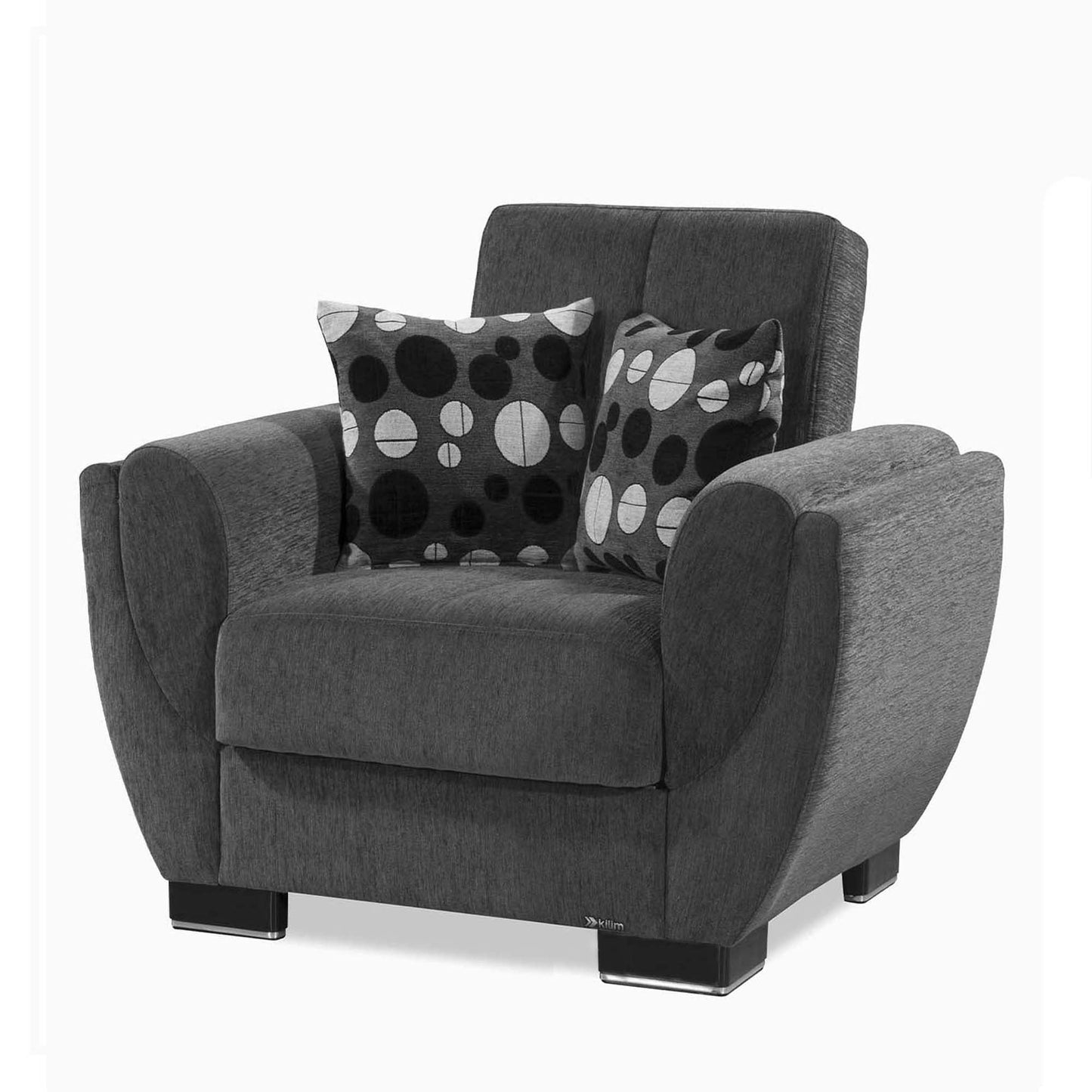 Armada Air Upholstered Convertible Armchair with Storage Grey Chenille