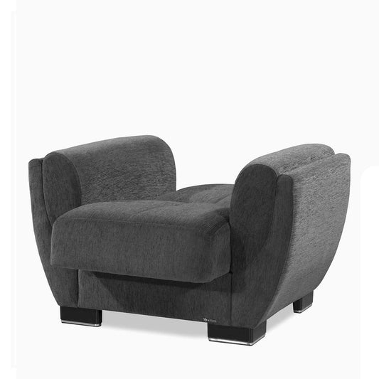 Armada Air Upholstered Convertible Armchair with Storage Grey Chenille