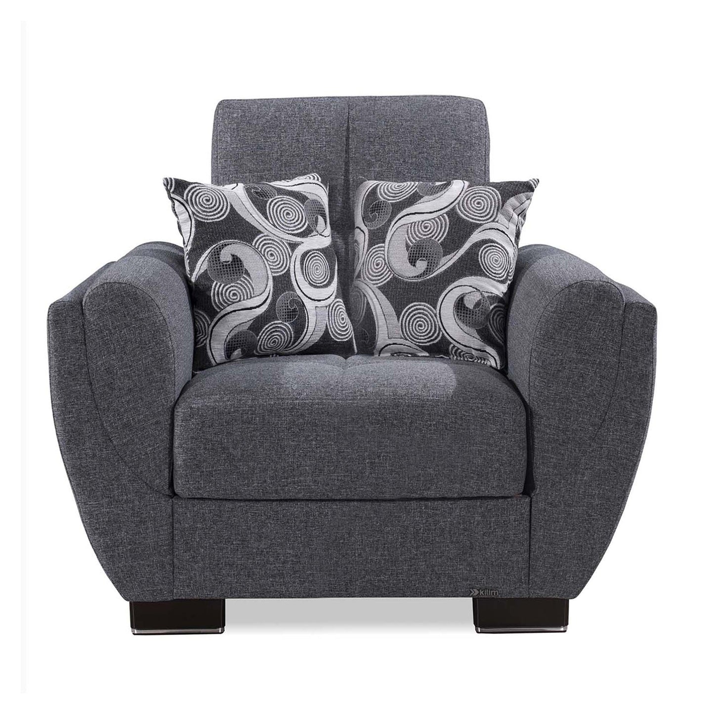 Armada Air Upholstered Convertible Armchair with Storage Grey Polyester