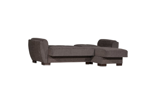 Armada Air Upholstered Convertible Chaise Lounge with Storage Grey Chenille