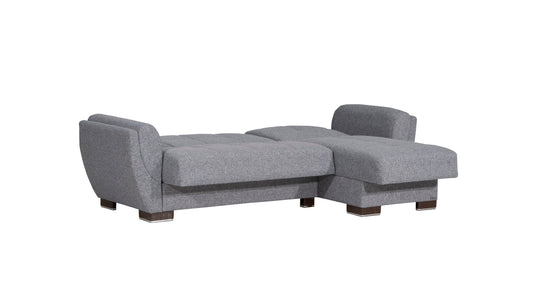 Armada Air Upholstered Convertible Chaise Lounge with Storage Grey Polyester