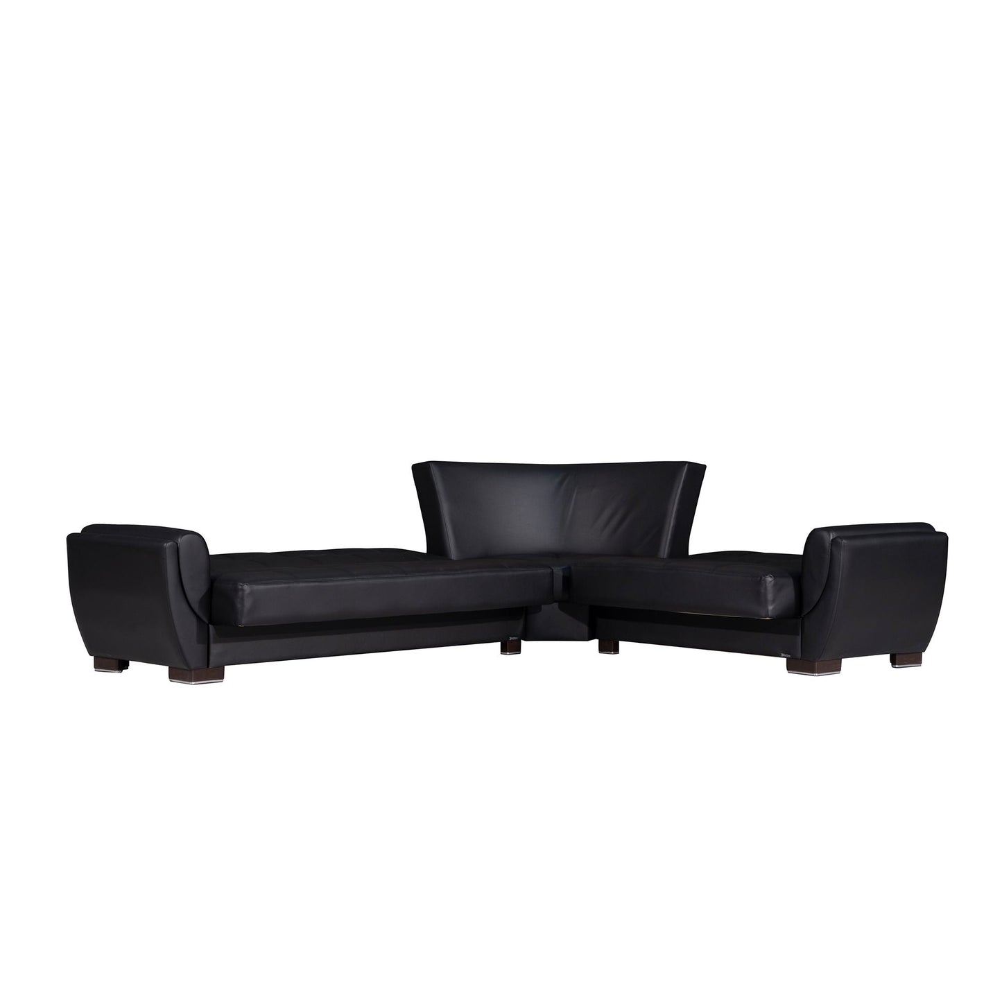 Armada Air Upholstered Convertible Sectional with Storage Black-PU