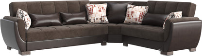 Armada Air Upholstered Convertible Sectional with Storage Brown/Brown-PU Microfiber