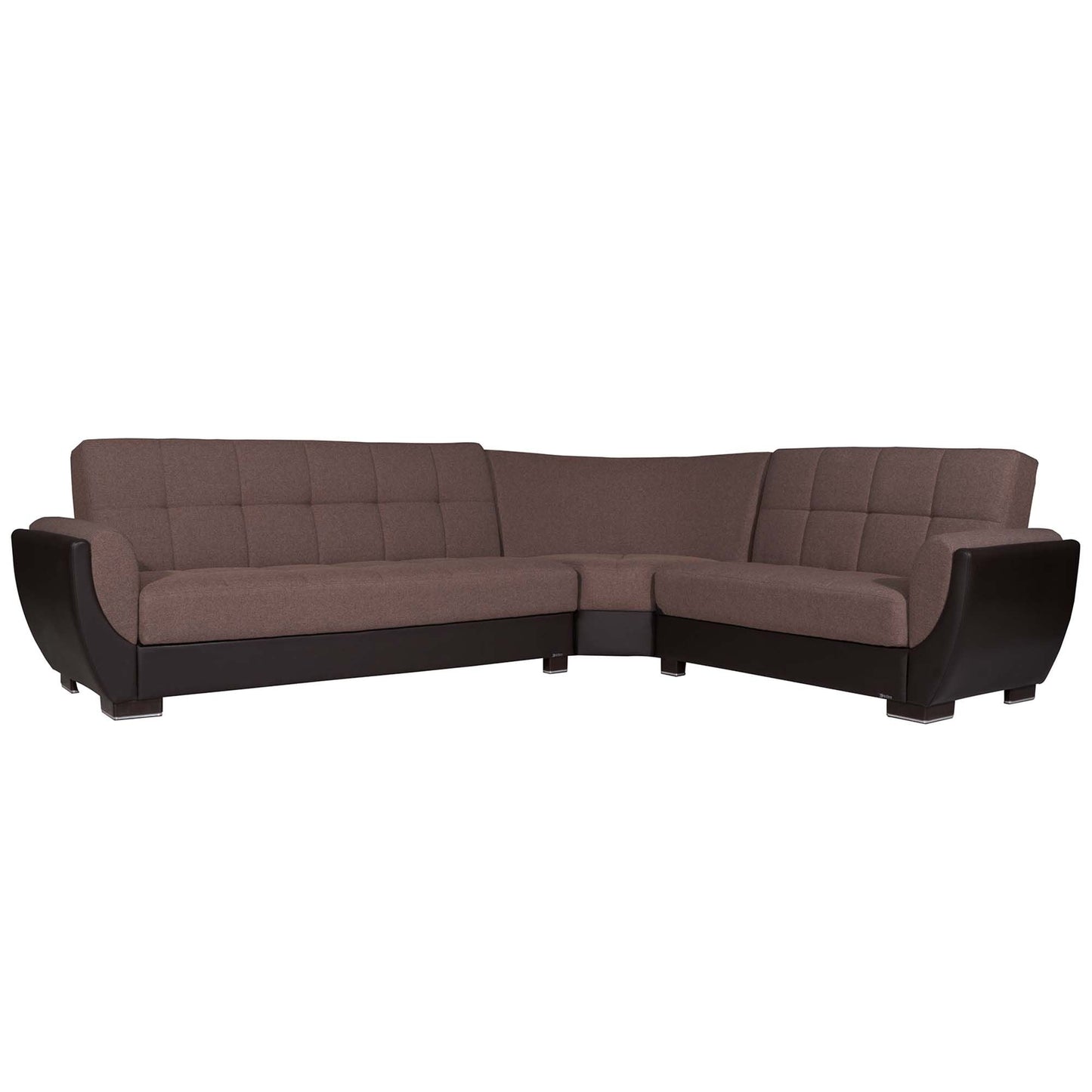 Armada Air Upholstered Convertible Sectional with Storage Brown/Brown-PU Polyester