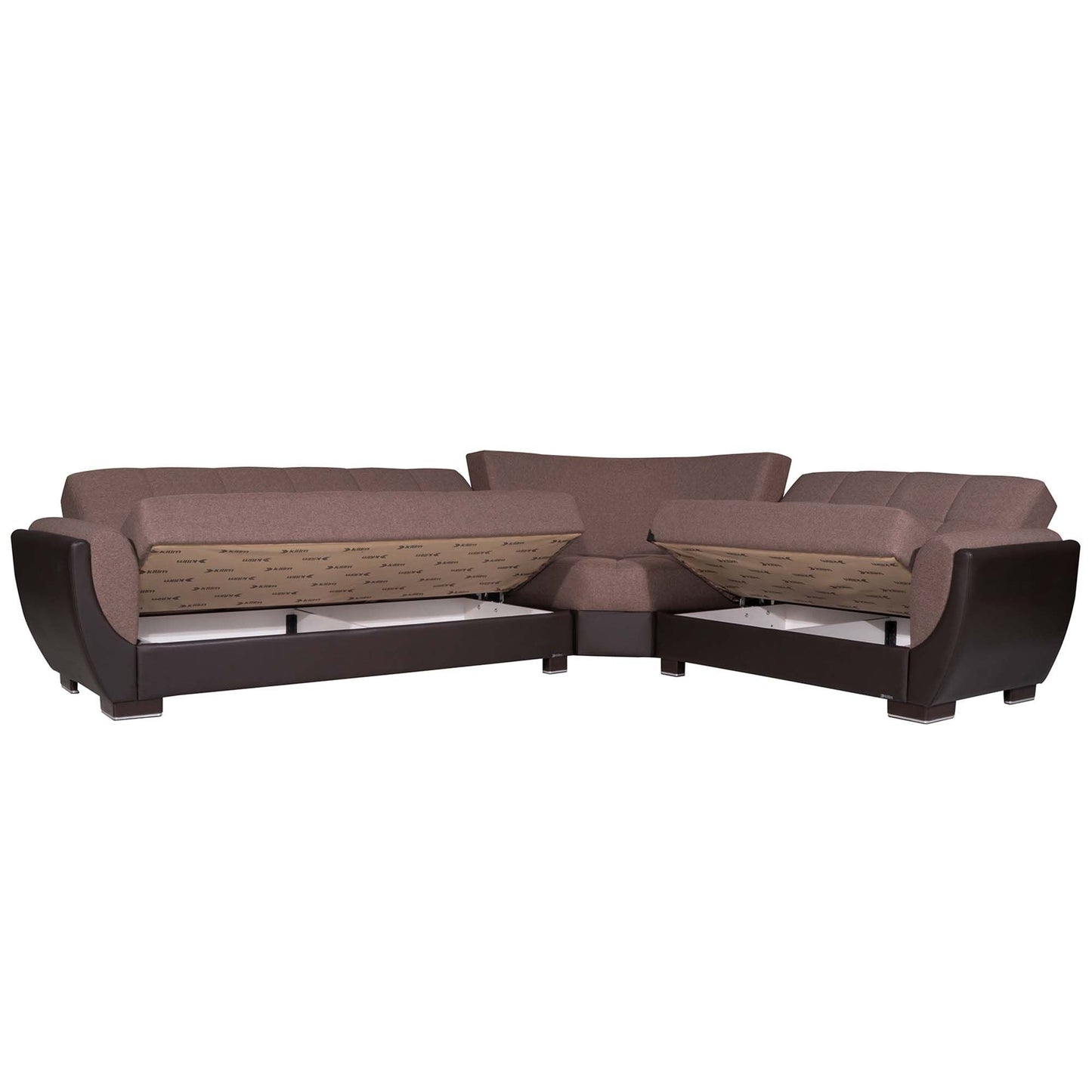 Armada Air Upholstered Convertible Sectional with Storage Brown/Brown-PU Polyester