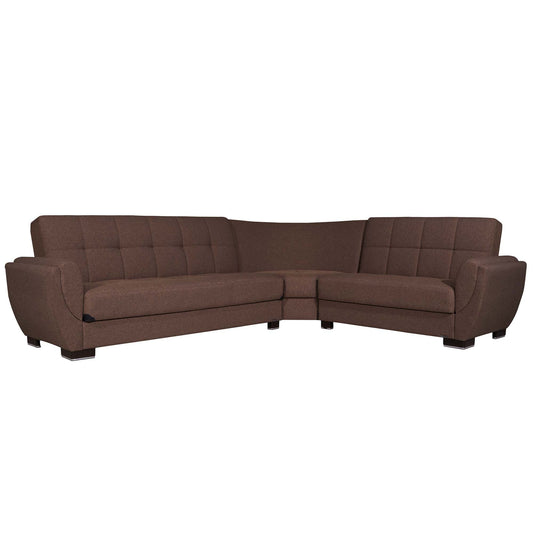Armada Air Upholstered Convertible Sectional with Storage Brown Polyester