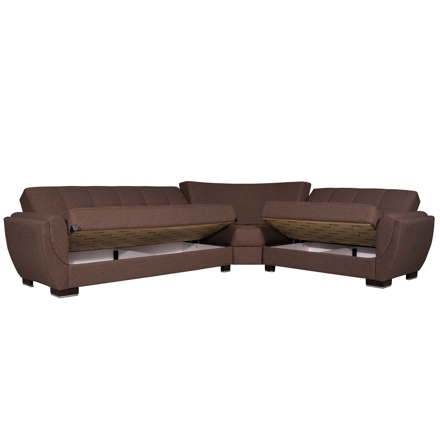 Armada Air Upholstered Convertible Sectional with Storage Brown Polyester