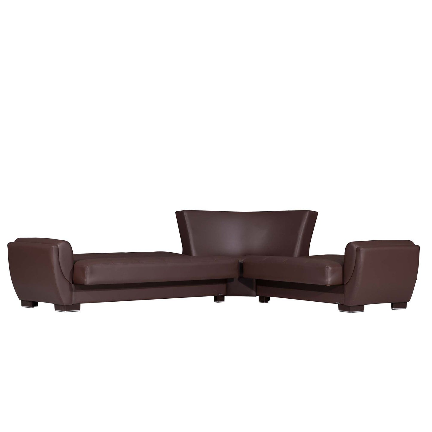 Armada Air Upholstered Convertible Sectional with Storage Brown-PU