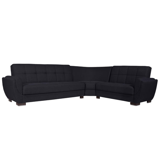 Armada Air Upholstered Convertible Sectional with Storage Dark Blue Polyester