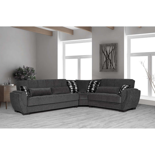 Armada Air Upholstered Convertible Sectional with Storage Grey Chenille