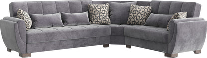 Armada Air Upholstered Convertible Sectional with Storage Grey Microfiber