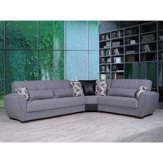 Armada Air Upholstered Convertible Sectional with Storage Grey Polyester