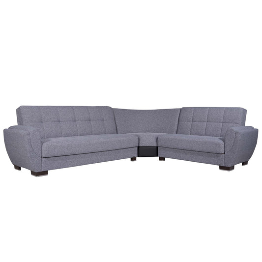 Armada Air Upholstered Convertible Sectional with Storage Grey Polyester