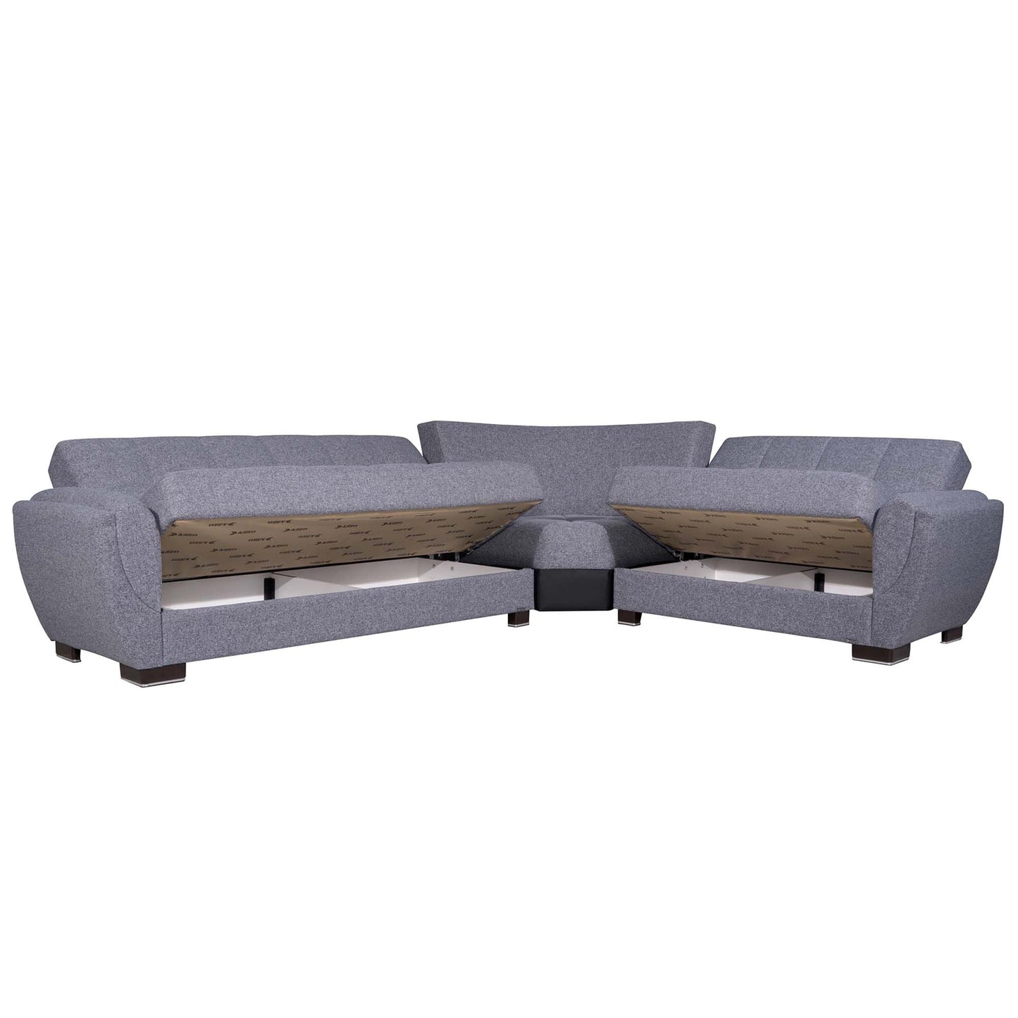 Armada Air Upholstered Convertible Sectional with Storage Grey Polyester