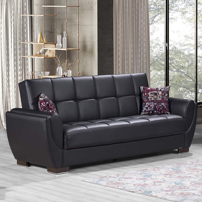 Armada Air Upholstered Convertible Sofabed with Storage Black-PU