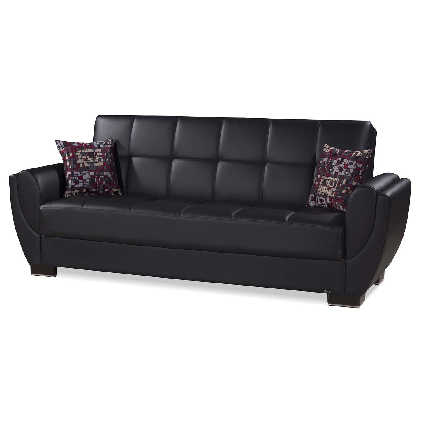 Armada Air Upholstered Convertible Sofabed with Storage Black-PU