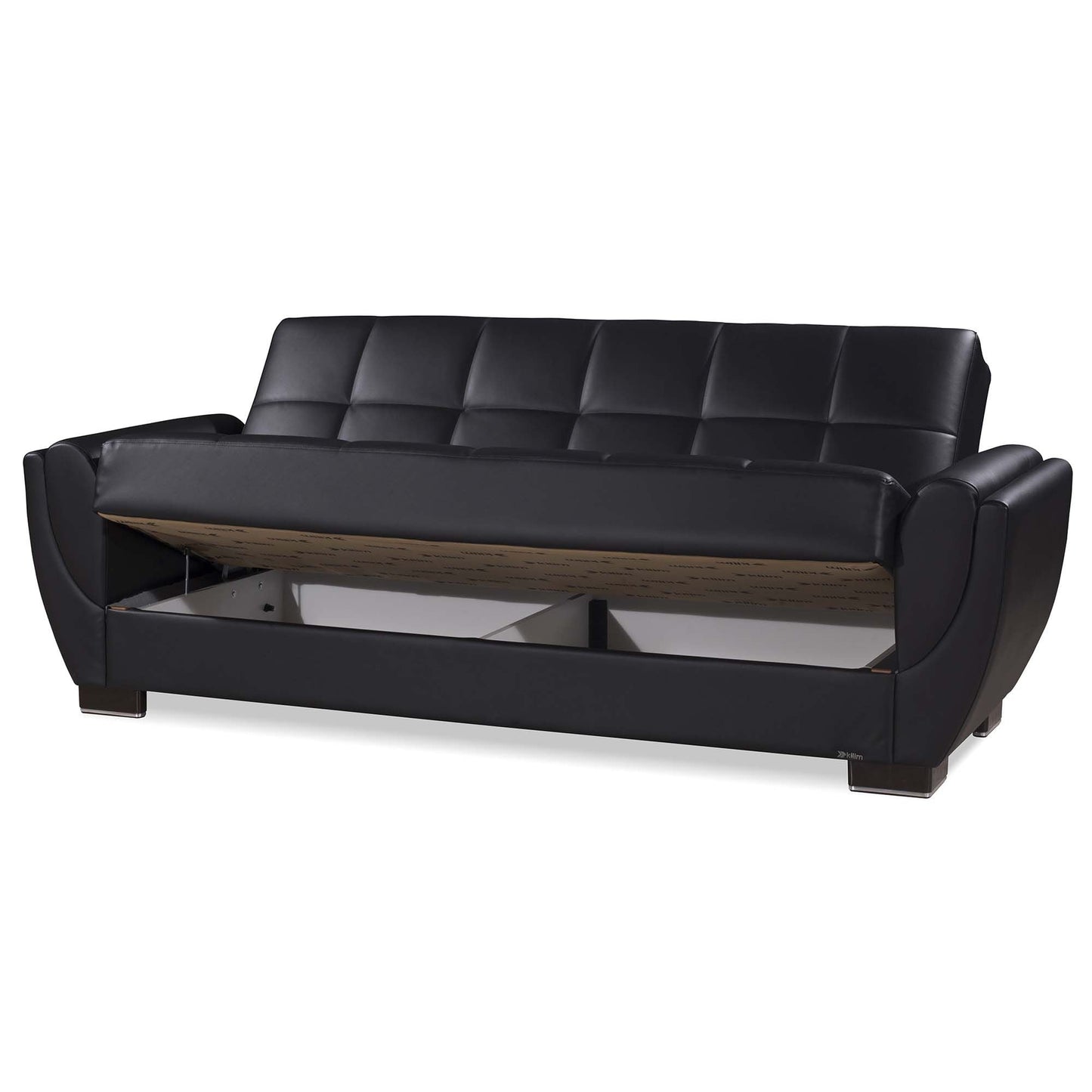 Armada Air Upholstered Convertible Sofabed with Storage Black-PU