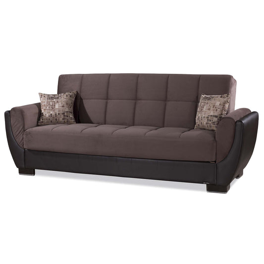 Armada Air Upholstered Convertible Sofabed with Storage Brown/Brown-PU Microfiber