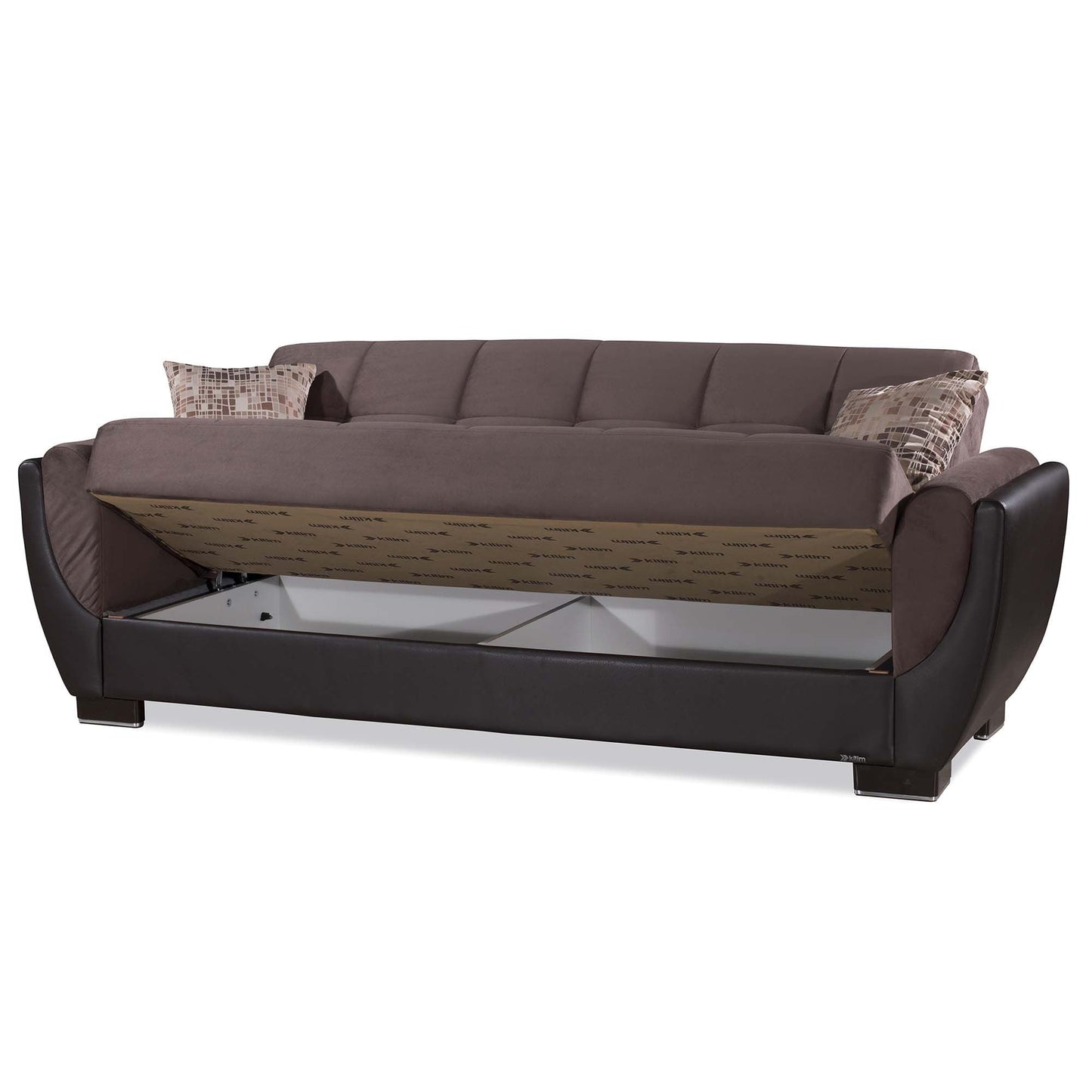 Armada Air Upholstered Convertible Sofabed with Storage Brown/Brown-PU Microfiber