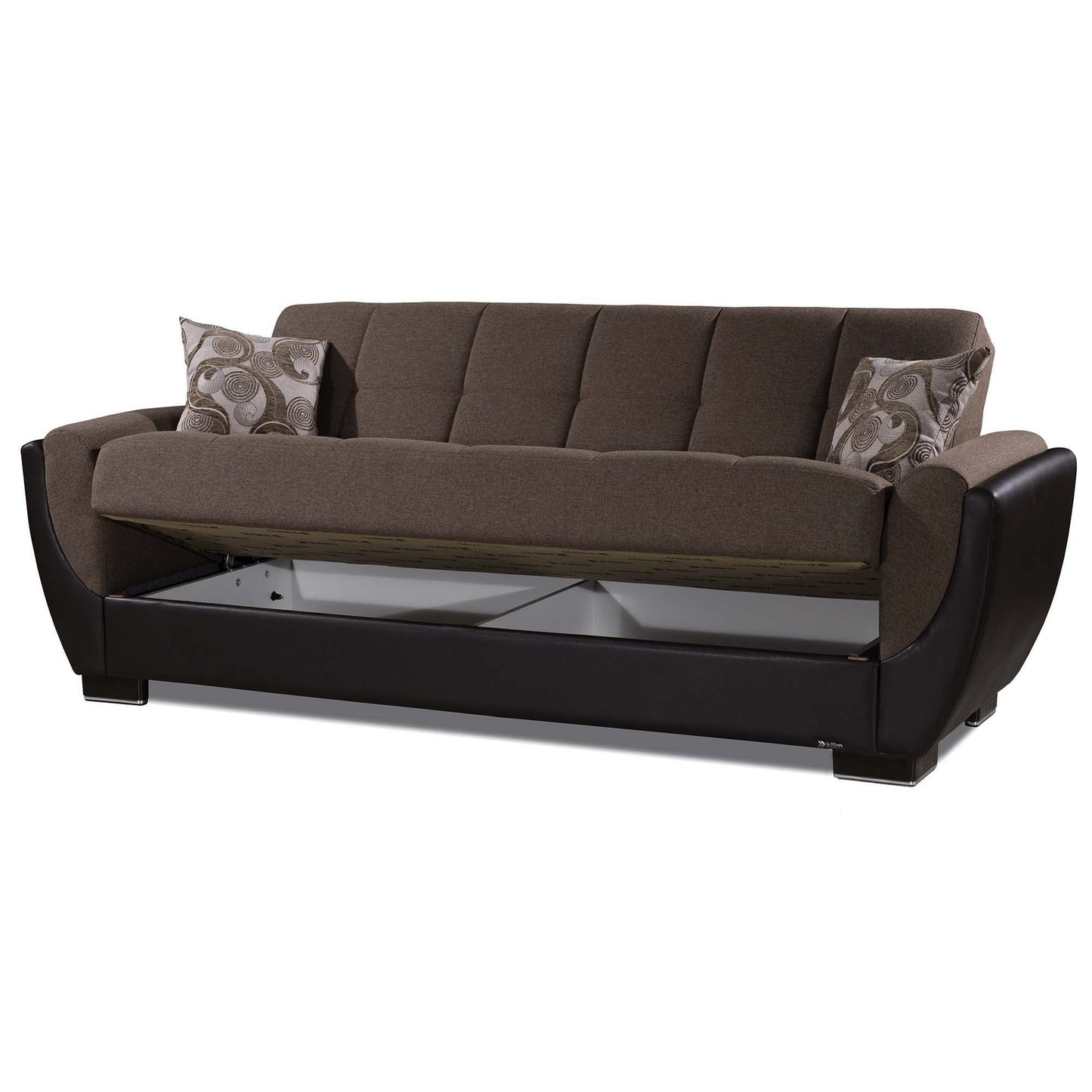 Armada Air Upholstered Convertible Sofabed with Storage Brown/Brown-PU Polyester