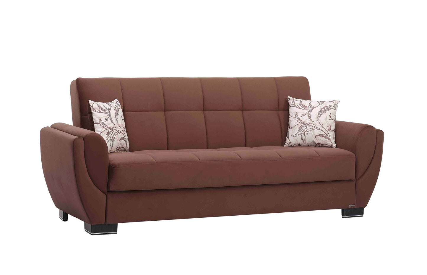 Armada Air Upholstered Convertible Sofabed with Storage Brown Microfiber