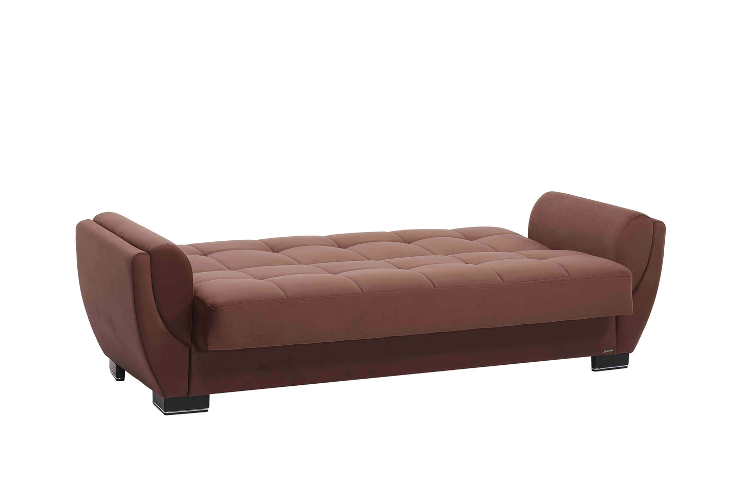 Armada Air Upholstered Convertible Sofabed with Storage Brown Microfiber